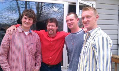 Bryan with his 3 Nephews; all sons of his Sister, Dawn